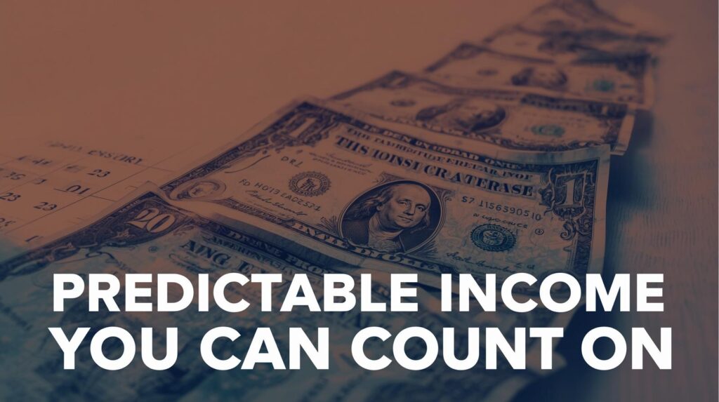 Calendar and cash representing income stability.